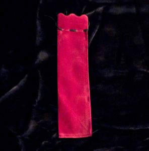 Мешочек для веера, вишнёвый, замша ― Flamenco store